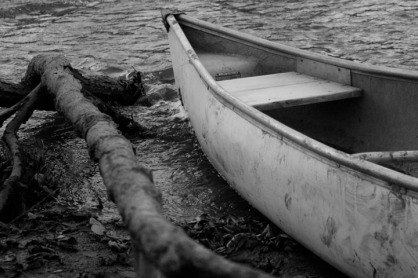 This abandoned canoe was at a lake near Pickwick Mill on Wednesday afternoon. The black and white canoe adds an emotion to the photo.